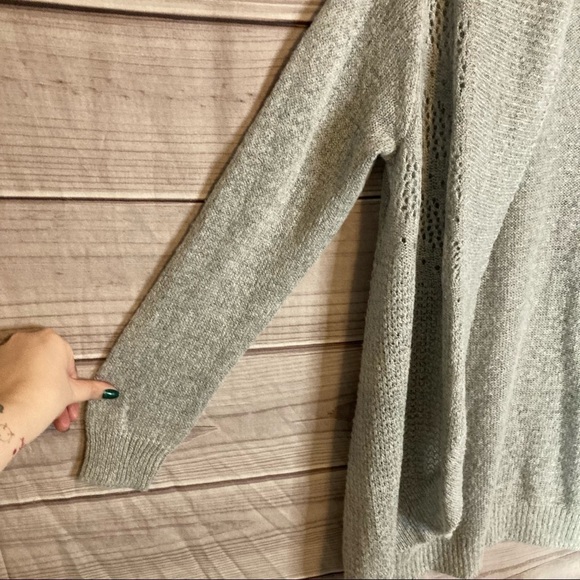 TORRID Grey Pointelle Knit Open Front Cardigan - Picture 3 of 11